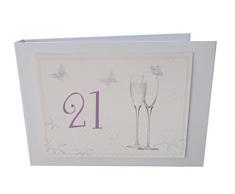 White Cotton Cards Age 53,3Â cm FlÃ»tes Ã Champagne Design Tiny Valeur Album Photo, Blanc