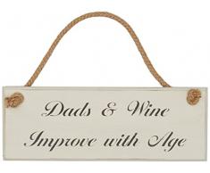 Le Balai Peint Company Les Papas et vin Plaque, crÃ¨me