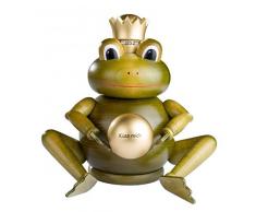KWO Olbernhau Encens 21799 Roi Grenouille Homme Décoration, Bois, 19,5 x 14,5 x 21 cm, Multicolore