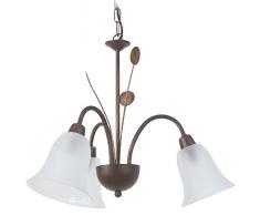 Tosel 20136 Lustre - Lustralia TÃ´le et Tube Acier Peinture Ã©poxy, verreries Sati, E14, 60 W, Marron