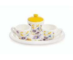 Galileo Casa 2179144 Flora Set Tasses, Plateau et sucrier