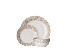 Premier Housewares Service de table 12Â piÃ¨ces, naturel