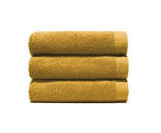 Home Basic - Lot de 3 Serviettes Eponge, 33x50 cm Serviette invitÃ©, 50x100 cm, Drap de Bain 70x140 cm, Couleur dorÃ©