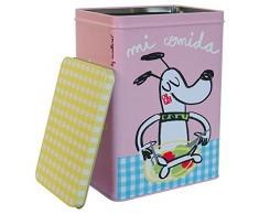 laroom Boîte métallique Motif ma Nourriture pour Petit Chien, métal, Multicolore, 14 x 10 x 20 cm