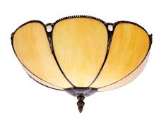 Ivintage 212500 Plafonnier Tiffany, Verre Opale étamé, Multicolore, 30 x 25 cm