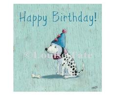 Louise Tate Illustration Chien et os Carte danniversaire 145 x 145 mm