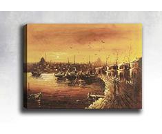 Bonamaison Peinture sur toile, multicolore, 40 x 60 cm - ConÃ§u et fabriquÃ© en Turquie