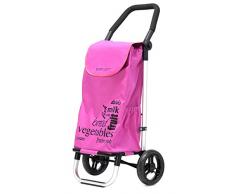 Carlett Lett201Â Design pliable 2Â roues chariot de courses avec poignÃ©e rÃ©glable (Fuchsia)