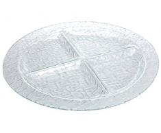 Mazali Assiette de Service Rond, en Verre, Multicolore, 35,8Â x 2Â x 2Â cm