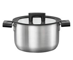 Fiskars 1025231 Casserole avec Couvercle, Acier Inoxydable, Gris, 21,8x29,6x14,6 cm