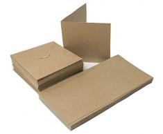 The Paper Palace Le Palais de Papier 50Â Cartes et enveloppes 12,7Â x 12,7Â cm, Kraft