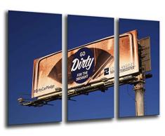 Tableau Moderne Photographique, Impression sur bois, Affiche publicitaire américaine, 97 x 62 cm, ref. 26063