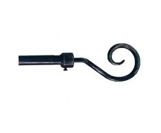 ForenTex N20201 Tringle à Rideau Extensible en Argent Vieilli Noir 120 â 210 cm dépaisseur 16 â 19 mm avec têtes décoratives
