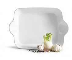Sagaform SA5017728 Plat rectangulaire CarrÃ© Piccadilly Passe au four, Blanc, GrÃ¨s