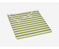 MI CASA Rayas/Lisse Verte, Coussin de Chaise 3 cm