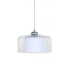 Tosel 16780 Suspension 1 Lumière, Verre/, E27, 40 W, Transparent, 20 x 80 cm