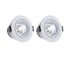 Petite boule blanche sensati design spot lED-lot de 2âÃ intensitÃ© variable pivotant 544 lm avec pilote-couleur du boÃ®tier: blanc-t105 cW blanc froid 2 w