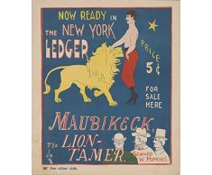 Le Poster Vintage Collective The New York Ledger Maubikeck Lion Tamer Xixe siècle Poster 59.4 cm x 84.1 cm Format A1 Impression de qualité, Bois, Multicolore, 84.1 x 59.4 x 84.1 cm
