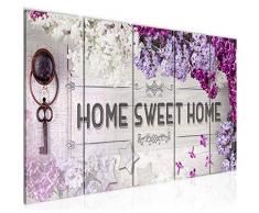 Tableau decoration murale Accueil lilas 200 x 80 cm - XXL Impression sur Toile Salon Appartment 5 Parties - prÃªt Ã accrocher - 503755a