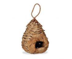 Relaxdays 10021114 Nichoir Exotique cabane pour Oiseaux décorative à Suspendre Maison nid en Feuilles cocotier, Nature, 23 x 23 x 39 cm