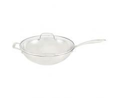 AmazonBasics Wok en acier inoxydable, 32Â cm