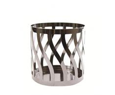 YANKEE CANDLE 1521510 Curve Line Bougeoir, métal, Argent, 10,5 x 10,5 x 10,16 cm