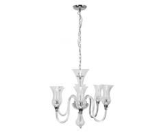 Premier Housewares 2501724 Lustre avec 6 Bras en Verre/Chromé 56,10 x 56,10 x 14 cm