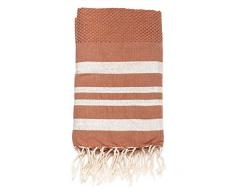Moorish Idol - Fouta Nid dAbeille Lurex- 100cm x 200cm- Terracotta/Argent