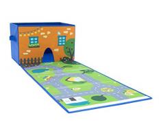 ACHOKA Boite de Jeux et Rangement - Tapis de Jeux 2 en 1 - Pliable- Dessin Ville- BÃ©bÃ©s et Enfantsâ Filles et GarÃ§ons- Polyester- 25x38 cm â Boite de Jeux - Rangement- Tapis