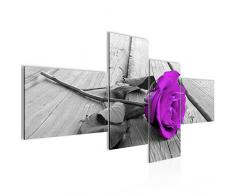 Tableau decoration murale Fleurs Roses 200 x 100 cm - XXL Impression sur Toile Salon Appartment 4 Parties - prÃªt Ã accrocher - 204441b