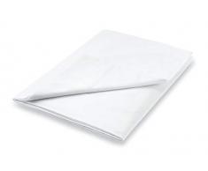 Peacock Blue Hotel Thread Count Plain Dye Drap Plat, 100% Coton Percale peignÃ© 300 Fils au Pouce carrÃ©, Blanc, Super King