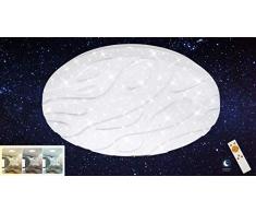 Plafonnier Ã lumiÃ¨res LED - Motif de vagues - IntensitÃ© variable - Couleur rÃ©glablePlafonnier de couleur chaude ou froide Fonction veilleuse, fonction minuteur et tÃ©lÃ©commande50 cm, 45 W, mÃ©tal