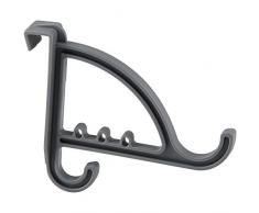 Fackelmann 61248 Crochet Porte Multiple 13x12cm en PP, Plastique, Gris, 13 x 12 x 2,6 cm