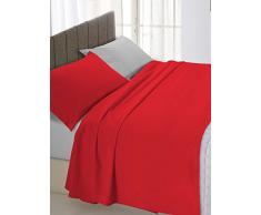 Linge de lit Italien de lit Double Rouge/Gris 250 x 300 cm