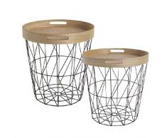 DCASA Lot de 2 tables avec plateau de lit, ne sapplique pas