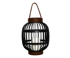 Lanterne solaire décorative poignée en corde effet bougie LED blanc chaud FIDJY H30cm