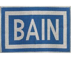 Partie Zen Tapis, Coton, Bleu, Unique