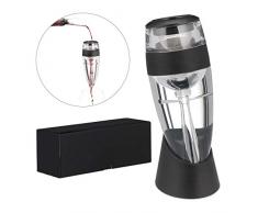 Relaxdays 10027760 Jeu de dÃ©canteur, Filtre, Sac Cadeau, aÃ©rateur vin Rouge, Verre, PP, Noir