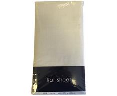 Rapport Facile dentretien Infroissable Drap Plat, Coton Polyester, crème, Simple