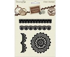 Trimcraft en Caoutchouc la Curiosité dangle A5 Clair Stamps-Lace et Napperon