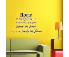 Walplus Autocollant Mural Maison Citation Amovible Autocollant Art Mural Décalques Vinyle Maison Décoration DIY Vivant Chambre Bureau Décoration Papier Peint Chambre DEnfants Cadeau, Multicolore