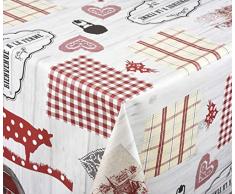 Venilia Rectangle Nappe Country Linge de Table Toile cirÃ©e Maintenance rÃ©duite hydrophobes, Polyester, PVC, rectangulaire, 140Â x 200Â cm, 55057, 140 x 200 cm
