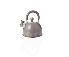 Brandani Batticuore Bouilloire en Acier Inoxydable Dove, Gris, Taille Unique