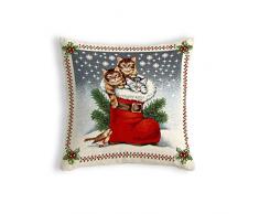 Home OlÃ© Coussin avec Motif Chat, algodÃ³n-poliÃ©ster, Multicolore, 45Â x 45Â x 2Â cm