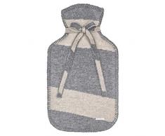 GIESSWEIN Bouillotte Hatting Gris St -Biberon Chauffant avec Housse, Housse Amovible en 100% Laine dagneau, Housse Douce et Chaude en Laine, Coussin Chauffant Housse Lavable, 2 litres