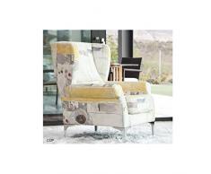 FAMA Fauteuil relax à oreilles OSCAR piétement métal chromé
