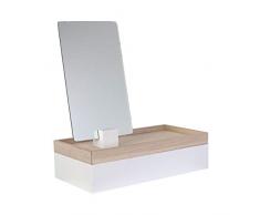 THE HOME DECO FACTORY HD2303 Boite Ã Bijoux Miroir Ã Poser ModÃ¨le AlÃ©atoire, MDF, Blanc-Beige Gris-Beige, Dimensions : 25 x 12 x 8,5 cm