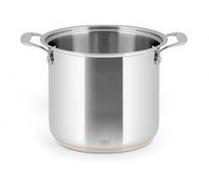 H&H cuivre Faitout 2Â poignÃ©es, Acier Inoxydable, Gris