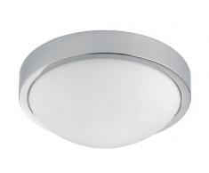 TRIO, Plafonnier, Gian incl. 4 x LED,SMD,4,5 Watt,3000K,430 Lm. Verre opale, Blanc, Corps: metal, Chrome Ã:31,0cm, H:12,0cm IP44,OSRAM Inside