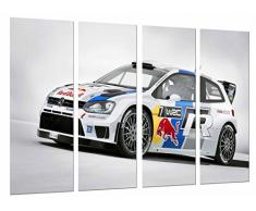 Tableau Moderne Photographique, Impression sur bois, Rallye automobile de compÃ©tition sportive, Red Bull Grey,, 131 x 62 cm, ref. 27090